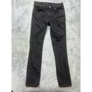 Levis 511 Jeans Mens 32x34 (actual 30x32) Black Slim Straight Stretch Paint SPOT
